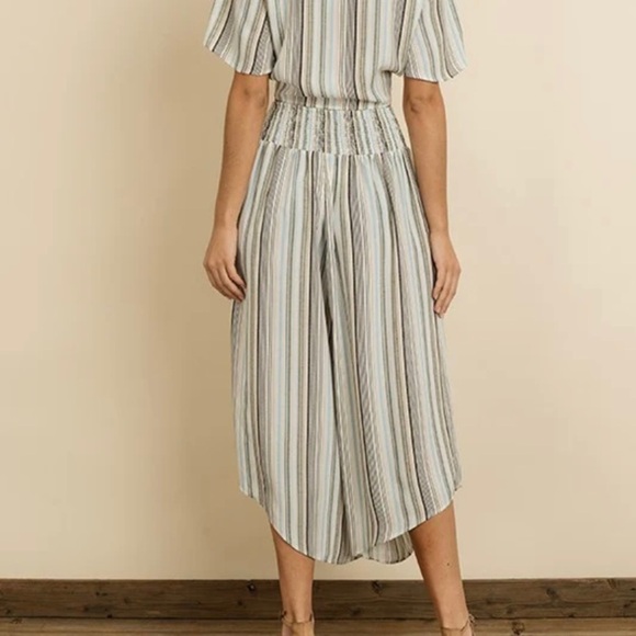 Dress Forum Light Blue Stripe Wide Leg Pants. - Picture 2 of 10